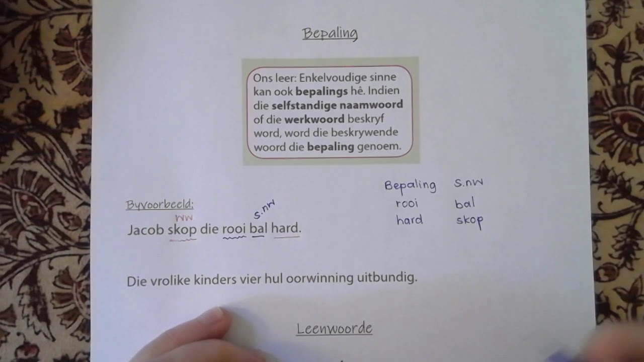 Afrikaans: Graad 6 : Week 6 : 6. Tydvorme en Woordeorde