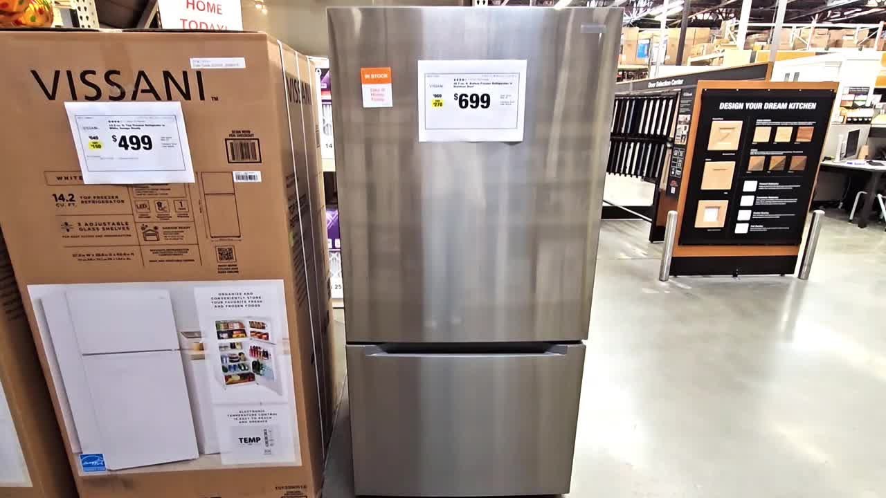 VISSANI 18.7 CU. FT BOTTOM FREEZER REFRIGERATOR Shop with us at Home Depot!!!