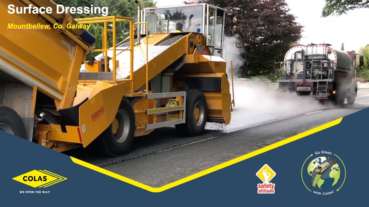 Surface Dressing by Colas Ireland in Mountbellew Co. Galway (4K)