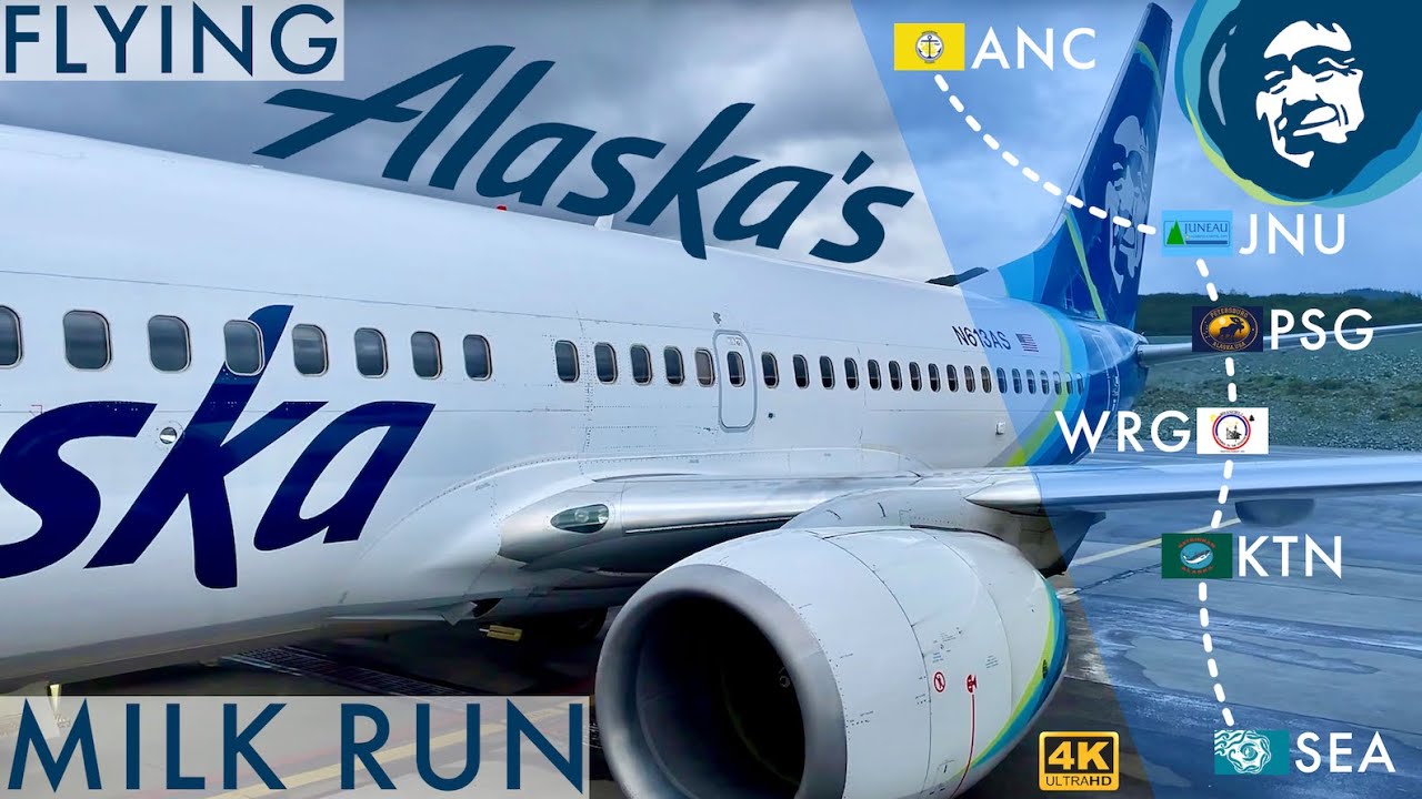 [4K] – Flying Alaska's Milk Run – FULL EXPERIENCE – 5 Stops – ANC-JNU-PSG-WRG-KTN-SEA – AS64