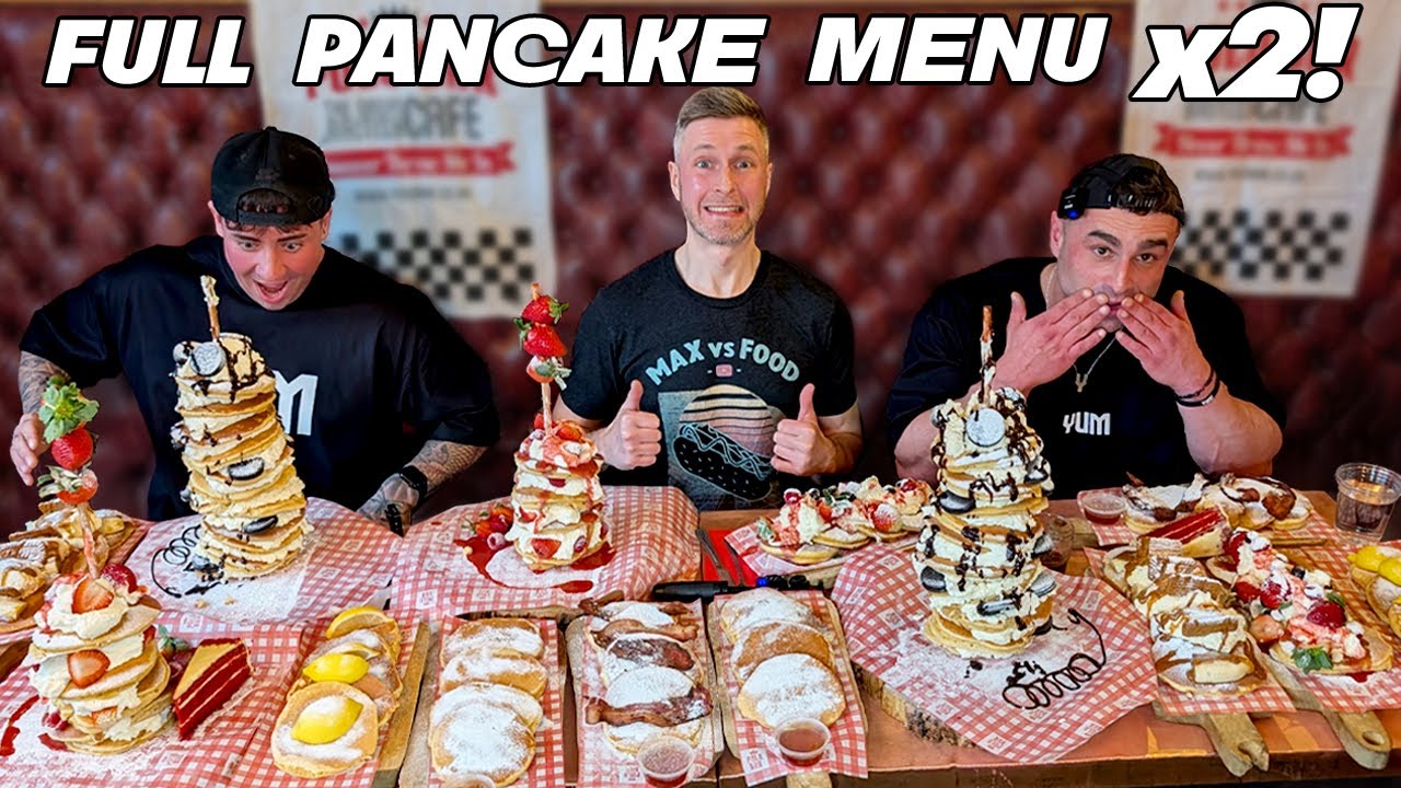 FULL PANCAKE MENU X2!!! UK's BIGGEST PANCAKE CHALLENGE!!