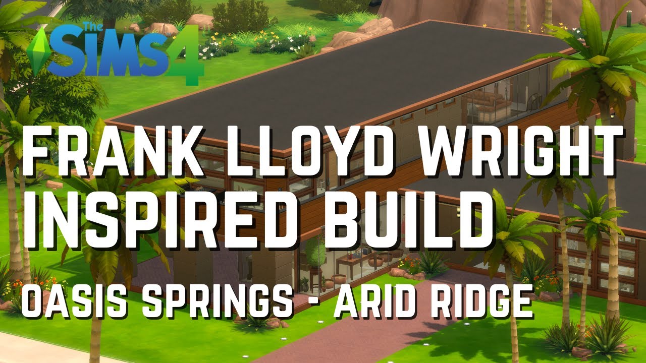 Frank Lloyd Wright Inspired Home | The Sims 4 Speed Build | Base Game Only | Chatting