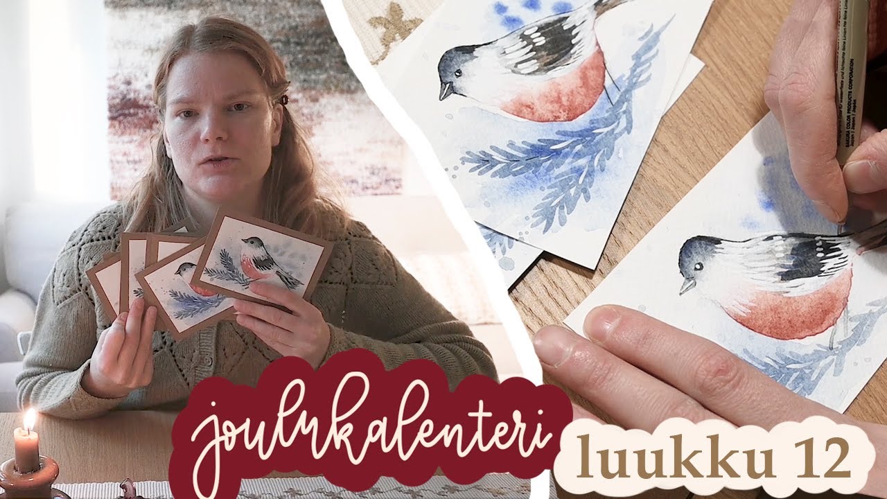 JOULUKALENTERI luukku 12 | Maalataan joulukortteja | Siskoset