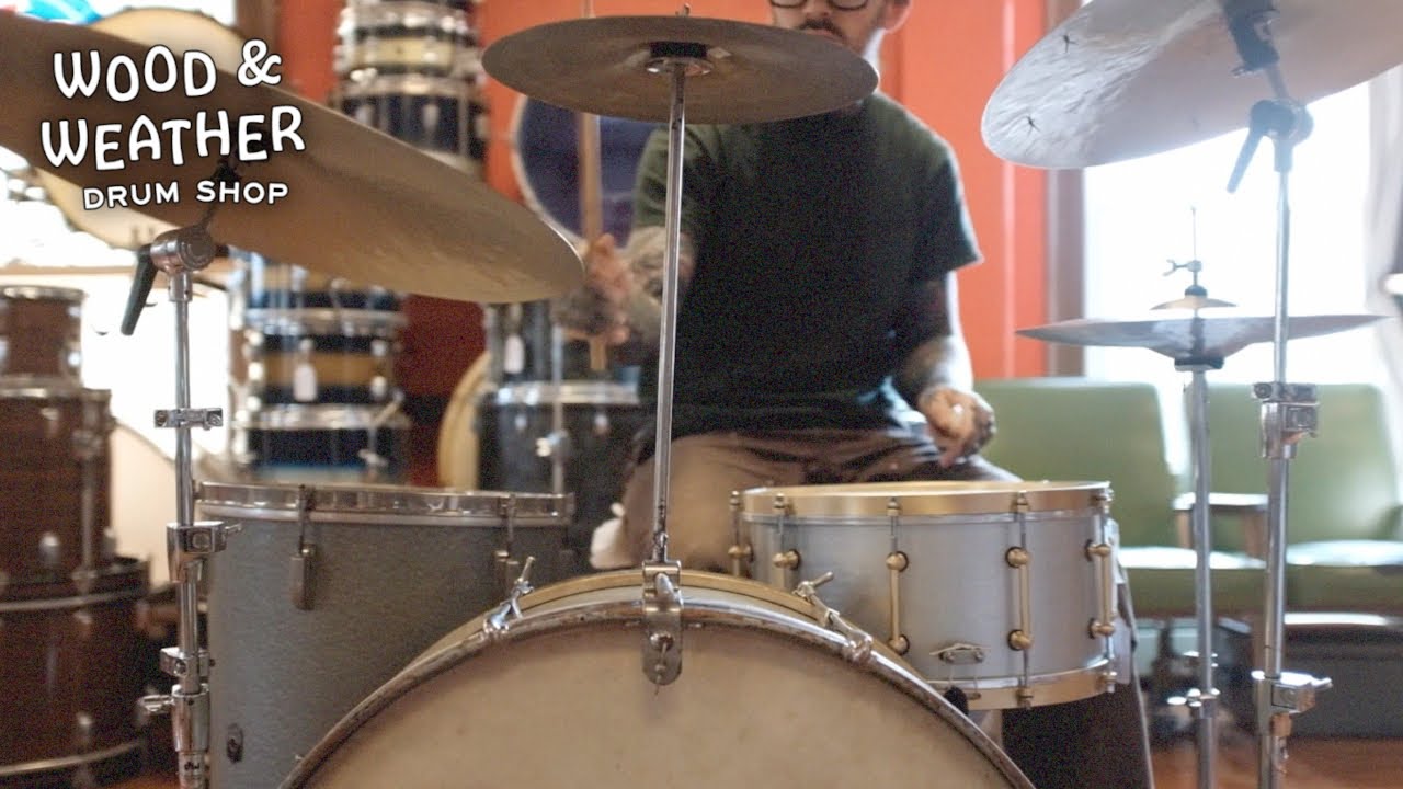 1948 Leedy Combo Outfit with Ebenor Aluminum Heavy Feather Snare