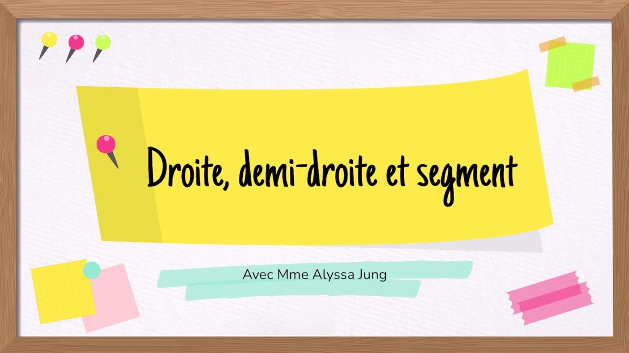 Droite, demi-droite, segment