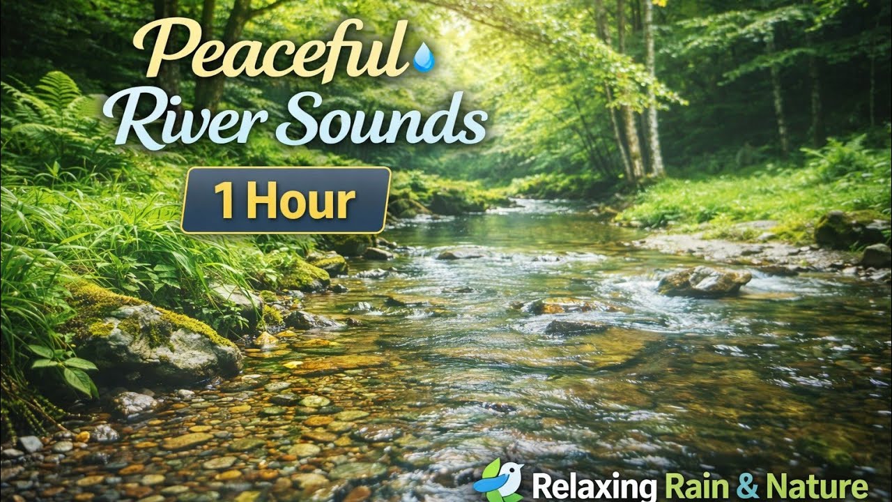 Peaceful River Flow 🌊🌿 | 1 Hour Relaxing Nature Sounds for Sleep, Study & Calm