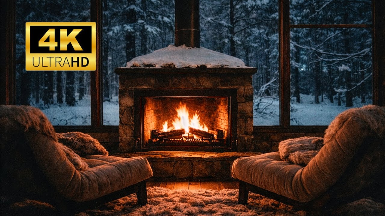 Winter Cozy Fireplace ❄️ | No Ads | Calm & Relaxing Ambience