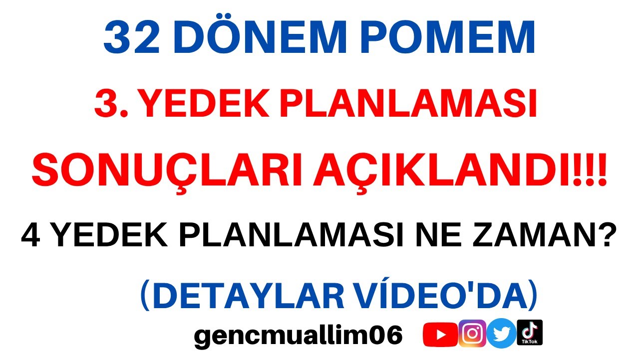 32 Dönem POMEM 3 yedek planlaması sonuçları açıklandı!Yedek kaça geldi 4 planlama olacak mı? #pomem 