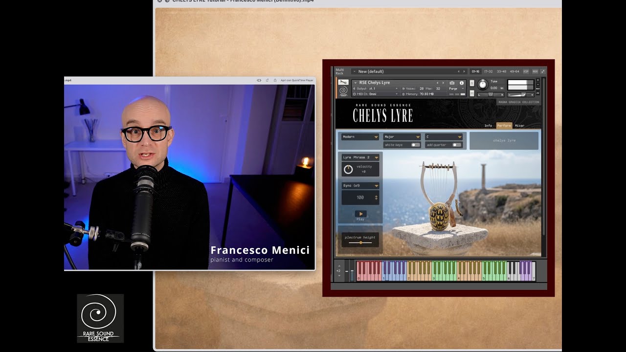 CHELYS LYRE -Tutorial by Maestro Francesco Menici, Pianist and Composer, Kontakt Virtual Instrument