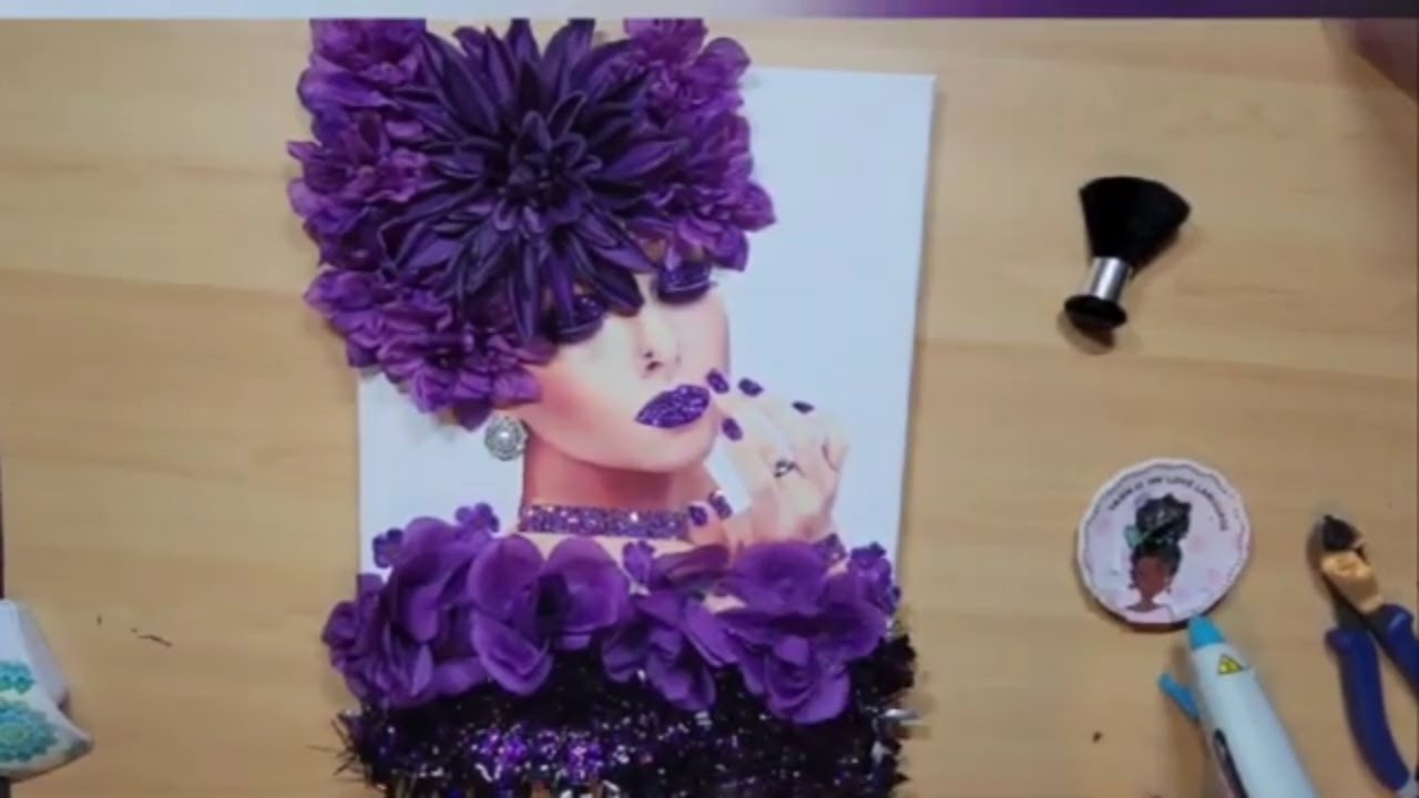 Purple Passion Diva Wreath on a Canvas