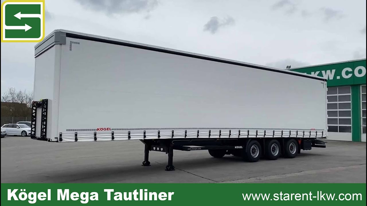 verkauft - Kögel Mega Tautliner, Hubdach, Liftachse, DC 9.5 Zertifikat, TR22053, www.starent-lkw.com