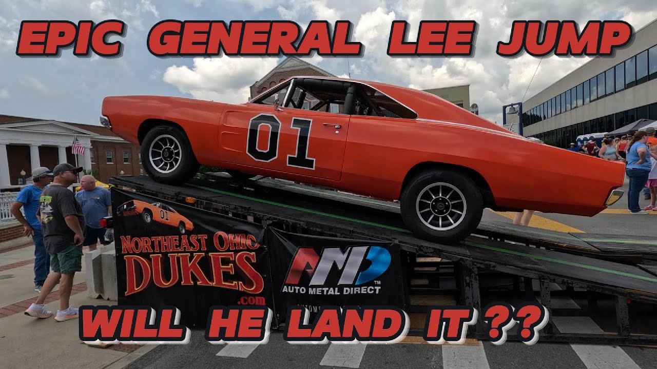 Epic General Lee Jump!! Watch The Jump & The Landing Here! #stunt #epic #jump #charger #dodge #fun