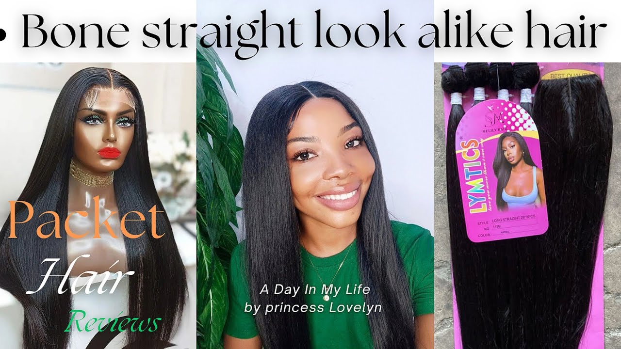 Bone straight look alike hair | packet hair review | days in my life as a wig stylist  #packethair