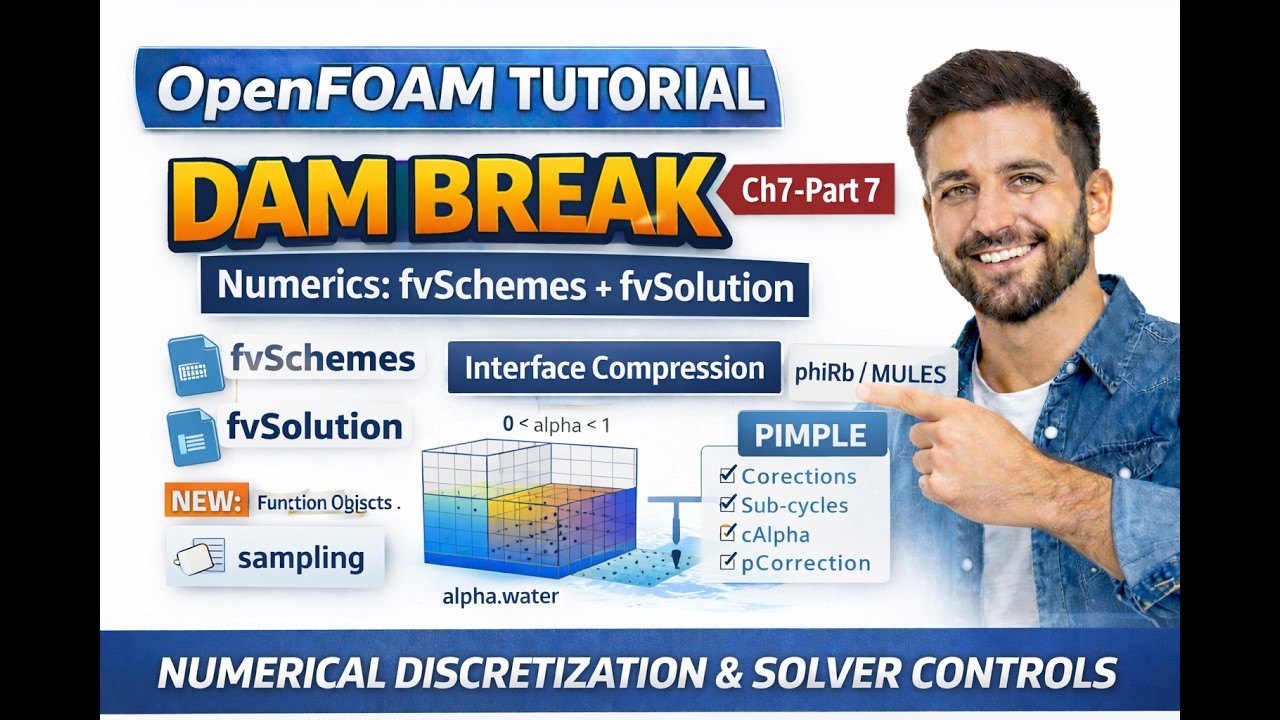 OpenFOAM Dam Break: fvSchemes + fvSolution Explained (interFoam) | Ch7&ndash;Part 7
