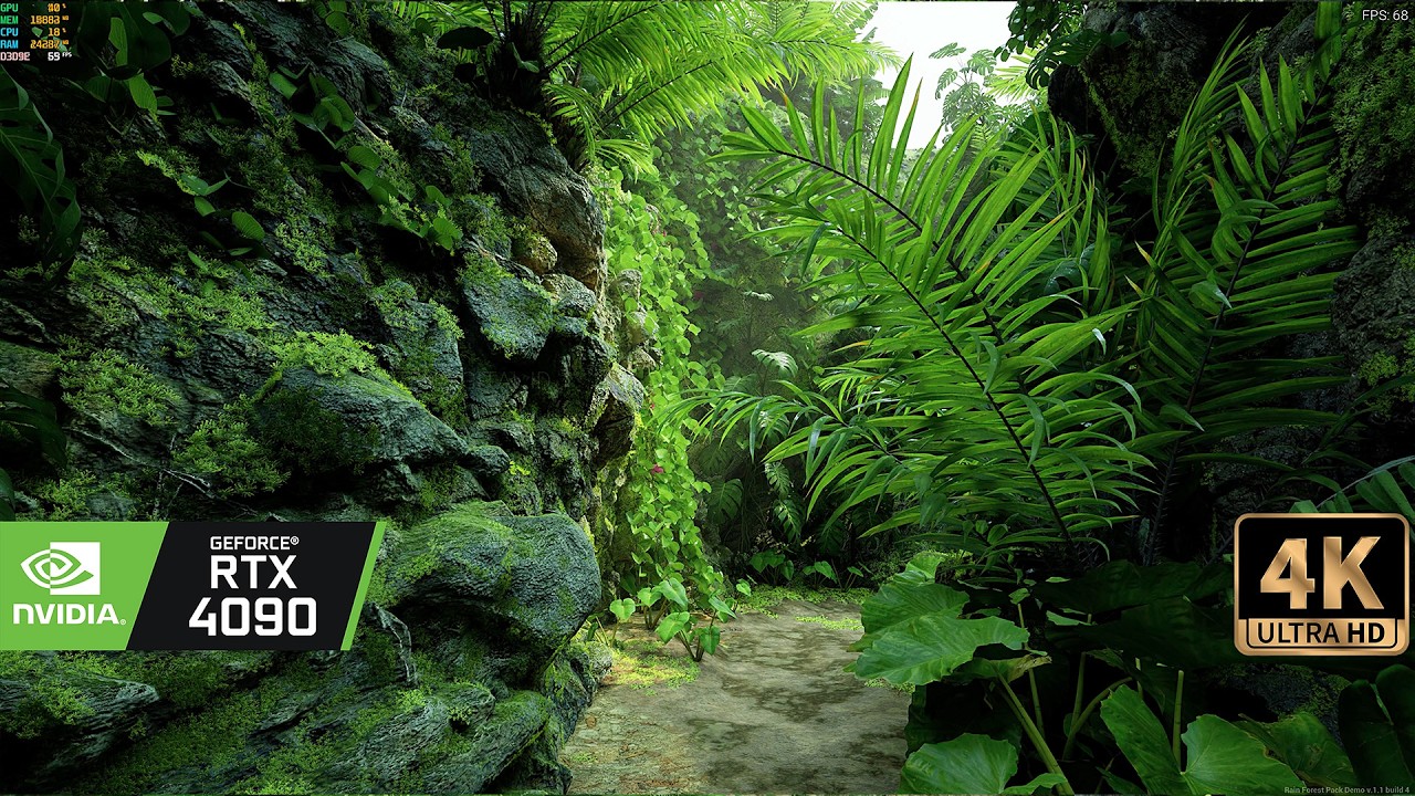 [4K] Virtual Forest Walk - Unreal Engine 5 Ultra Realistic Jungle Forest Demo looks Insane RTX4090