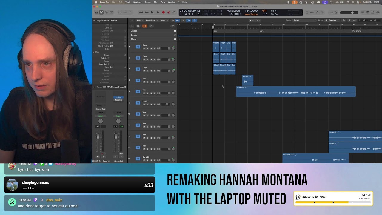 Recreating Hannah Montana with the laptop muted