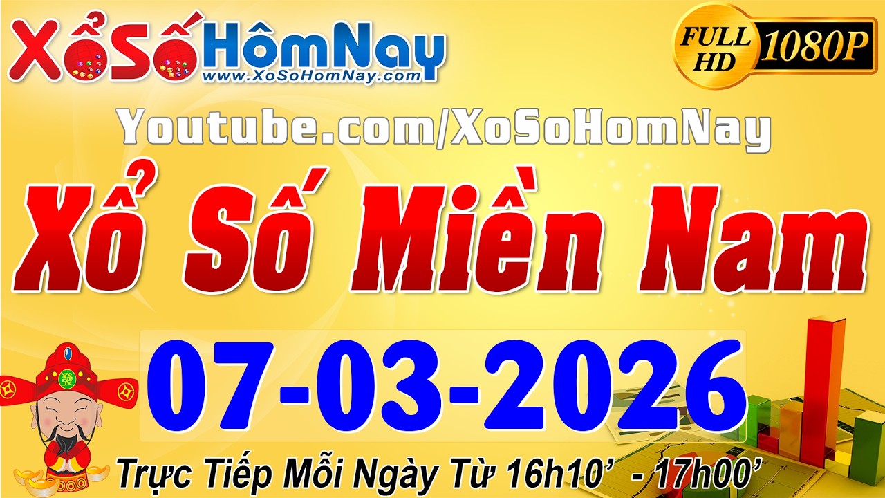 XSMN - Trực tiếp xổ số Miền Nam ngày 07/03/2026, KQXS TP. HCM XSHCM, Long An XSLA, Bình Phước