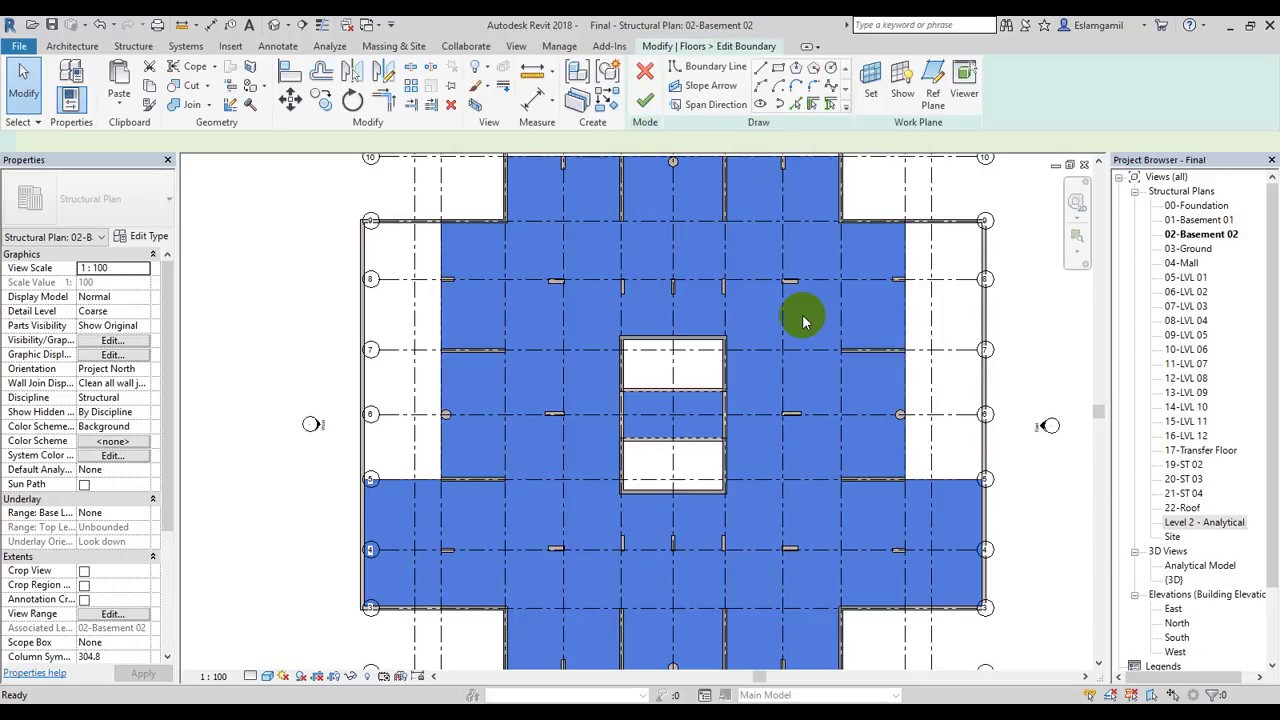 17-Draw Opening in Revit || كيفيه عمل الفتحات داخل برنامج الريفت الانشائى