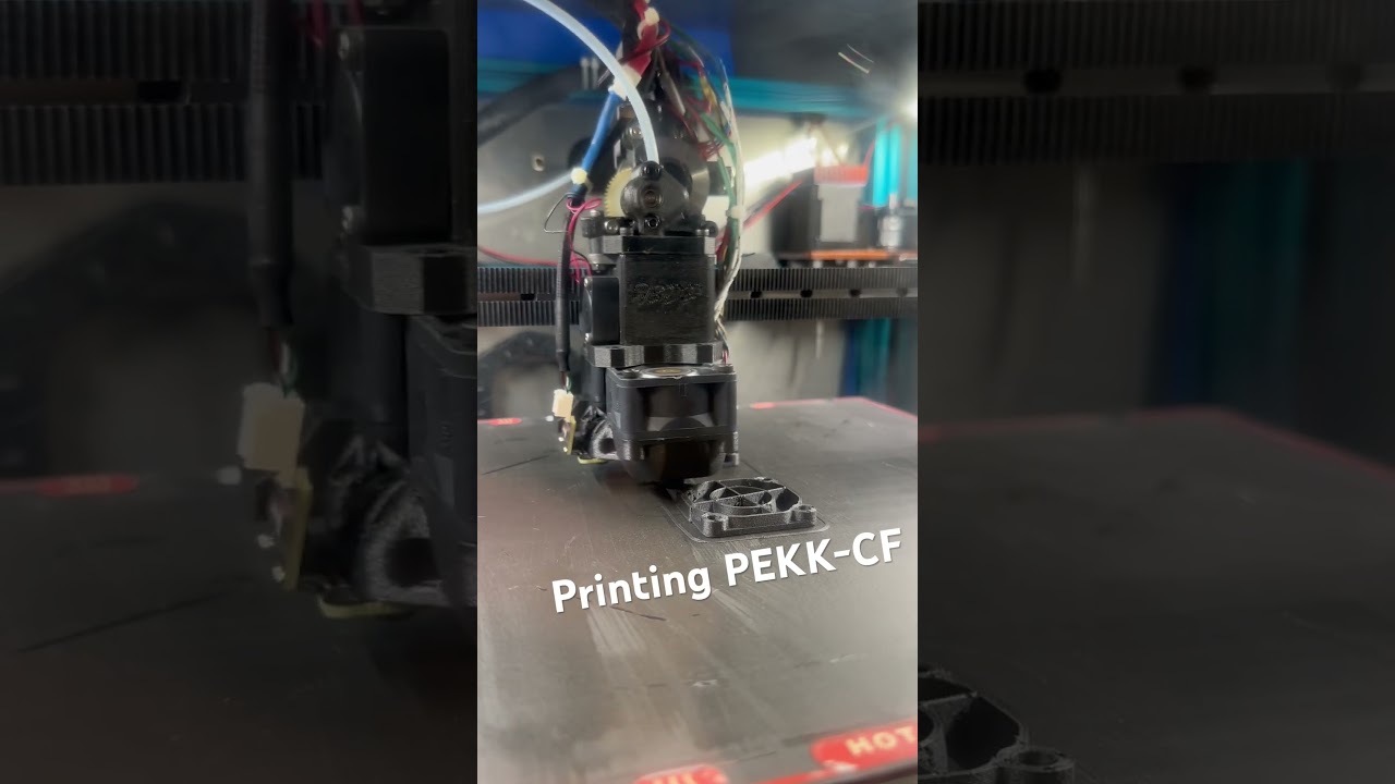 Highest temperature material I’ve ever printed… pekk-cf in 105C chamber