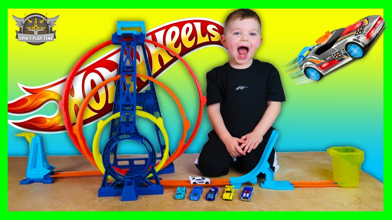Hot Wheels Track Builder Unlimited Triple Loop Kit Toy Cars Racetrack for Kids | Odin's Play Time