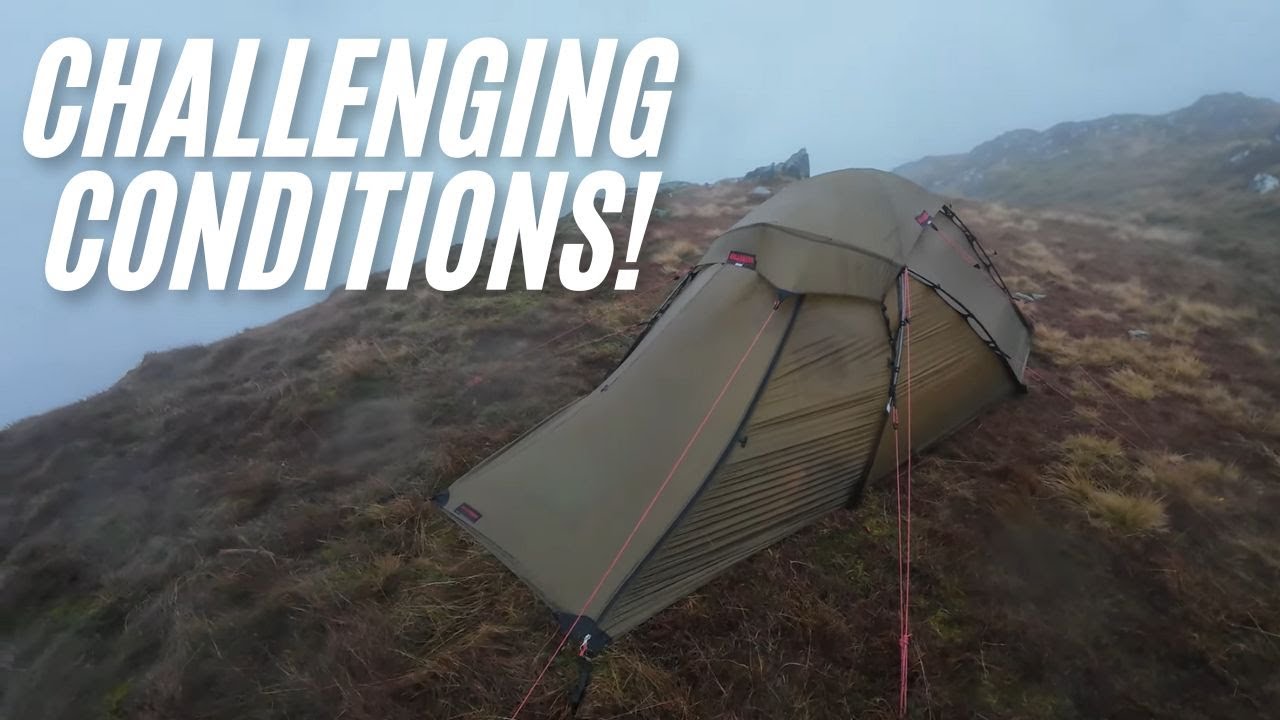 A Long Night Camping Alone In Heavy Rain & Winds! 