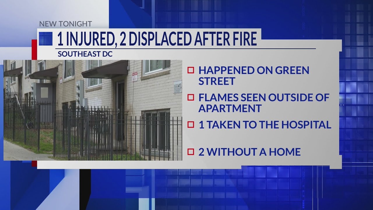 Southeast DC apartment fire leaves 1 injured, 2 displaced