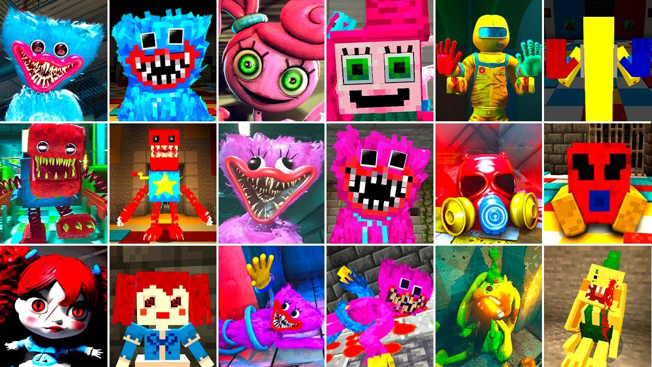 Poppy Playtime - FULL COMPARISON with Minecraft PE | All Jumpscares & Chase Scenes | Chapter 3-2-1
