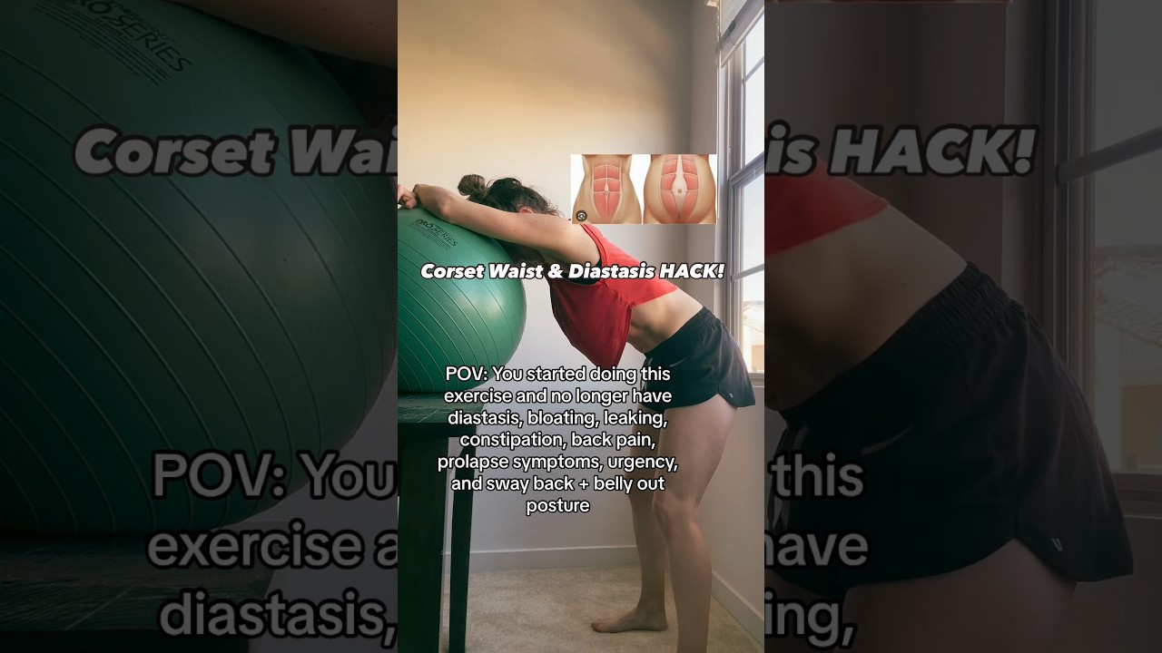 Corset Waist & Diastasis Exercise HACK! #health #education #diastasis #fitness #mom #fyp #pregnancy