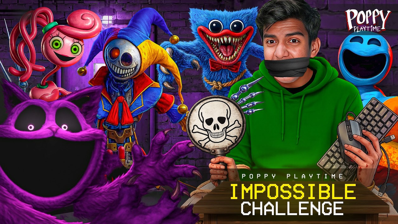 Completing ALL 5 Poppy Playtime Chapters in NO KEYBOARD-MOUSE & NO DEATH Challenge 🤯 #2