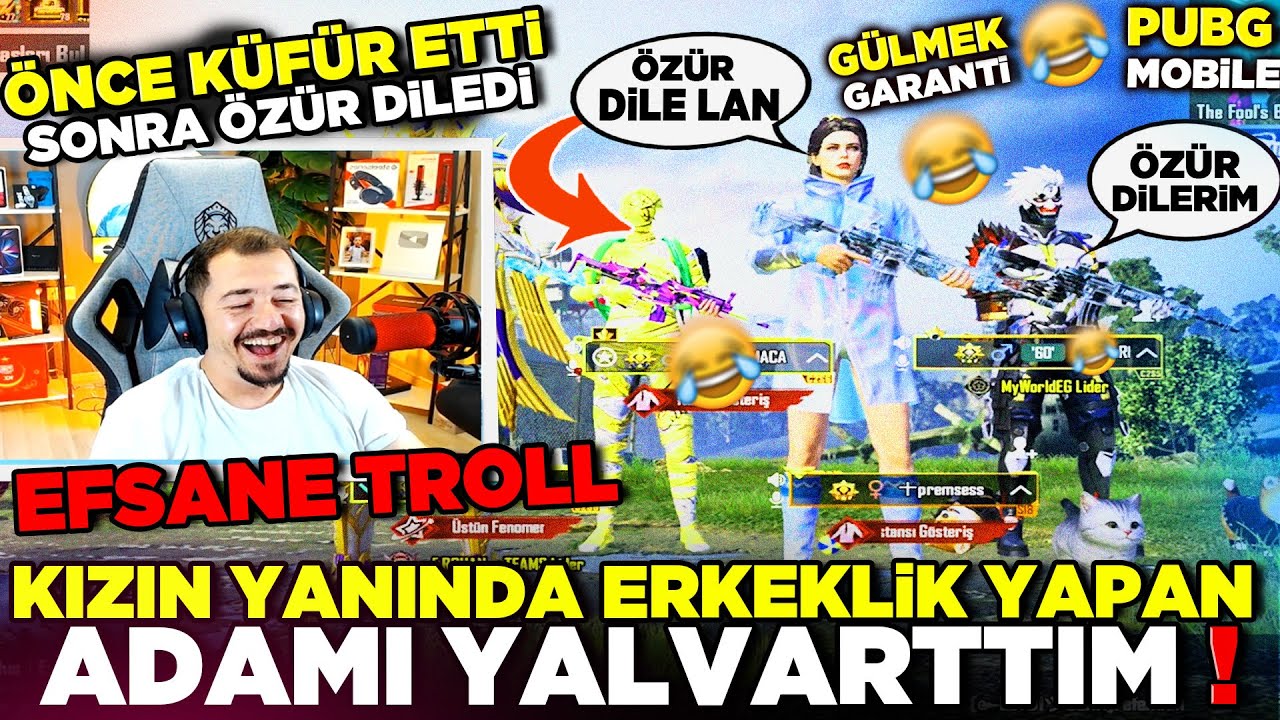 KIZIN YANINDA ERKEKLİK YAPAN ADAMI YALVARTTIM😂 - PUBG MOBİLE TROLL Gülmekten Çatlayacaksınız