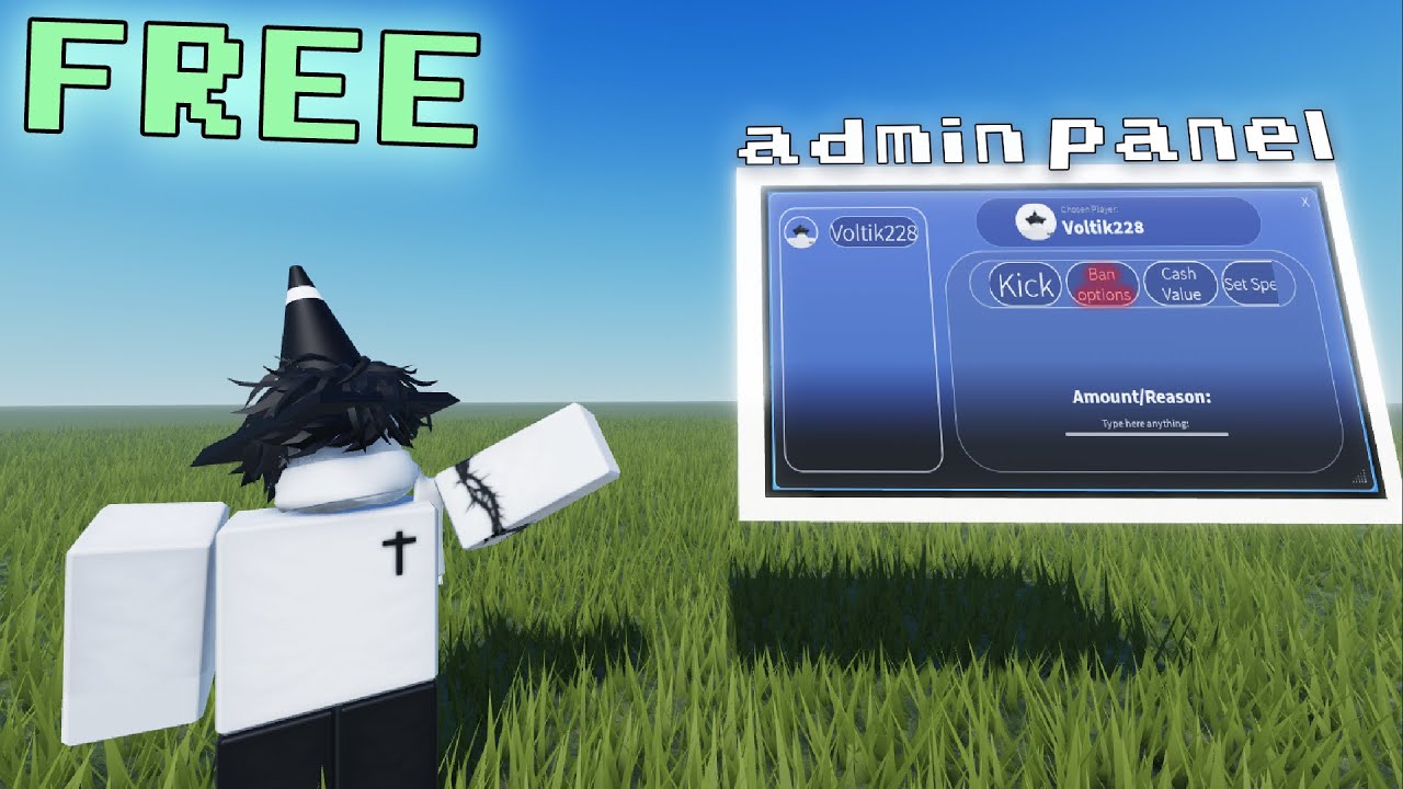FREE ADMIN PANEL IN THE ROBLOX STUDIO