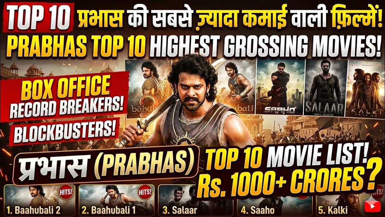 Top 10 Highest Grossing Movies of Prabhas | Box Office Collection | Prabhas Blockbusters 