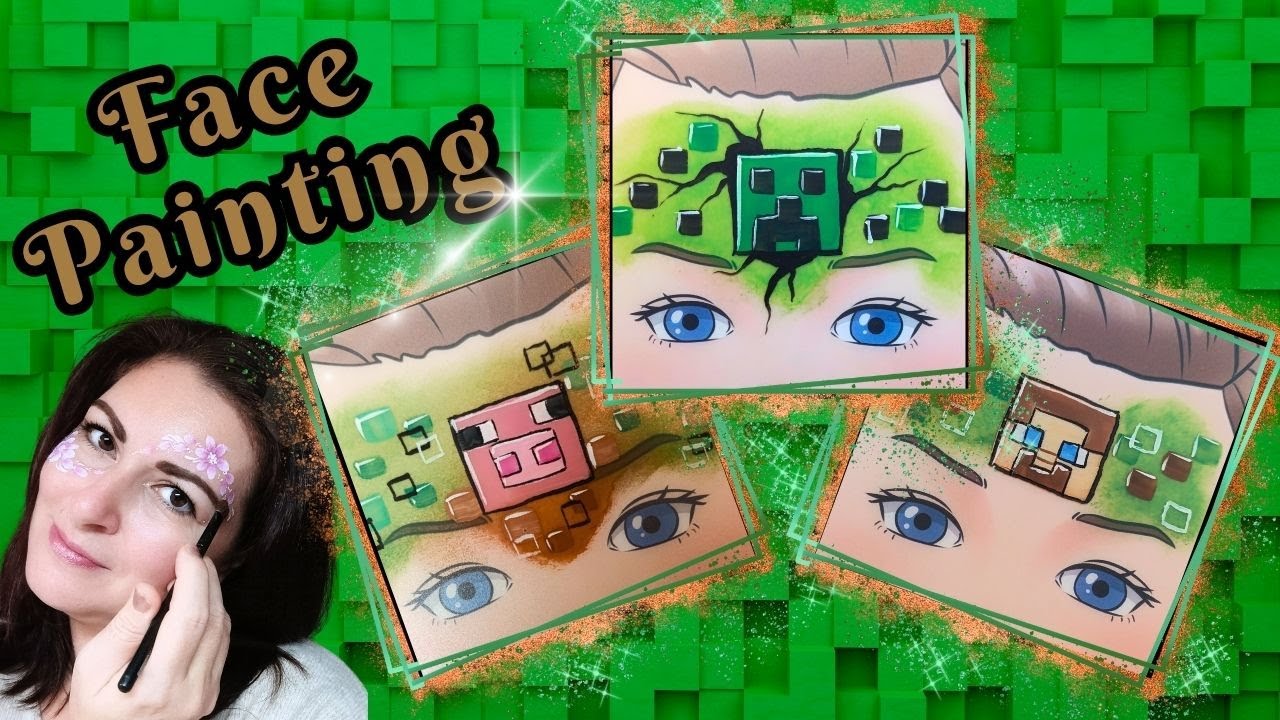 Best MINECRAFT Face Painting in 2 minutes 🎮 Quick & Easy Design Tutorial | Face Paint Tutorial 