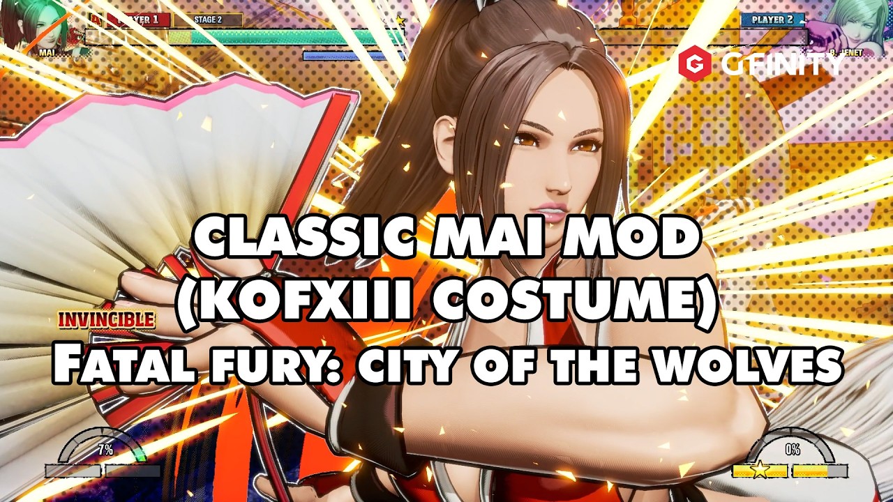 Classic Mai Shiranui Returns! | KOF XIII Costume Mod in Fatal Fury City of the Wolves!
