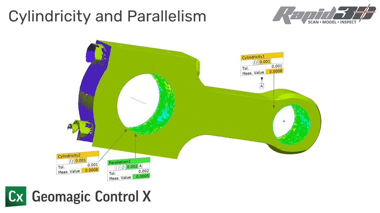Geomagic Control X - Measurement without CAD - Basic Cylindricity and Parallelism
