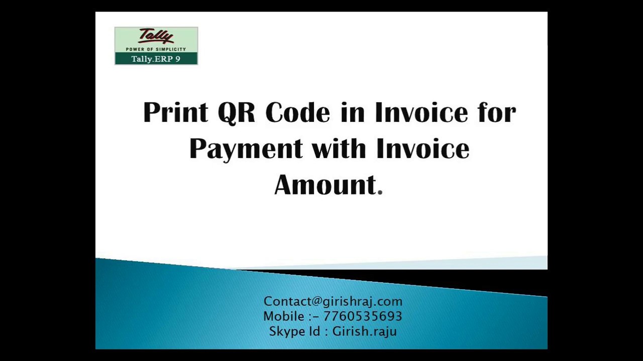 Tally Customization Print QR Code In Tally