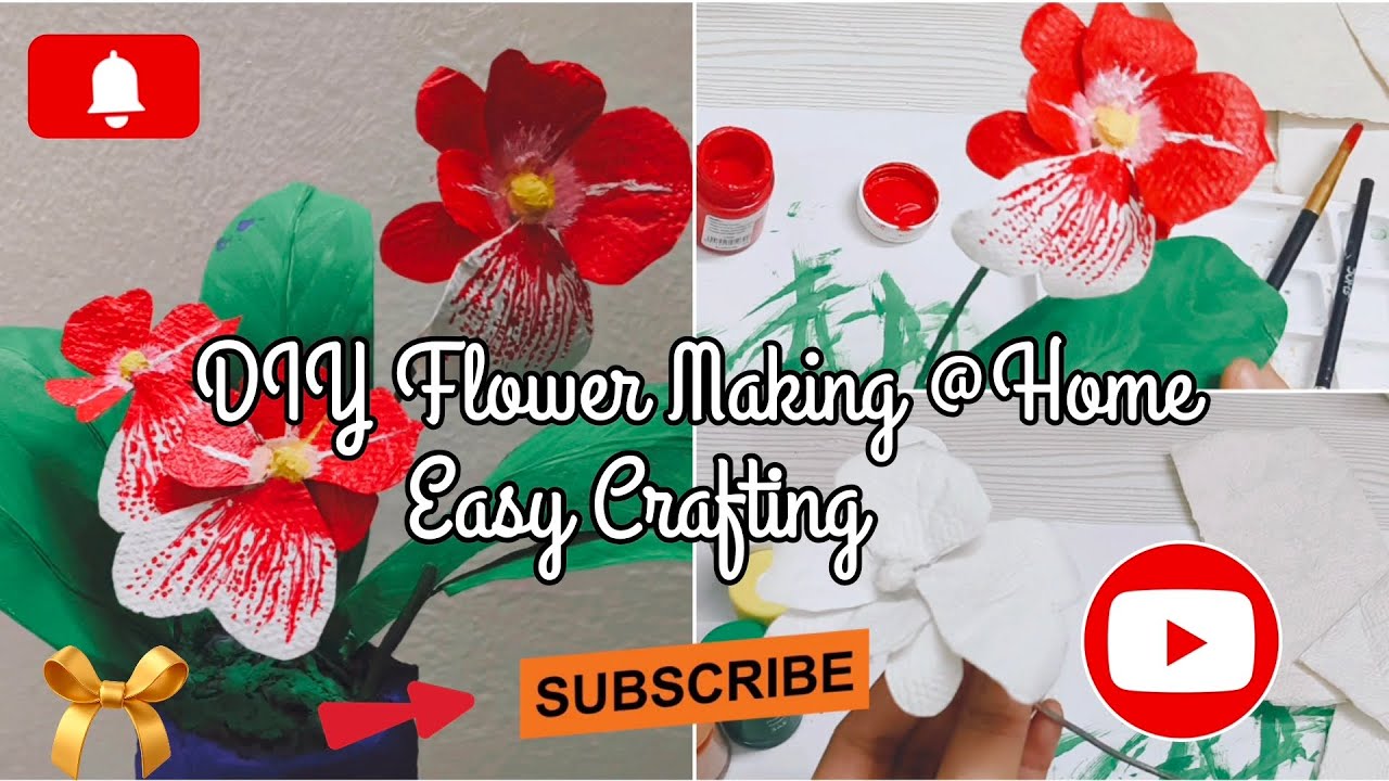 Flower Vase Making, Easy Crafting, Flower Making, DIY #youtuber #youtube #viralvideo #craft #flower