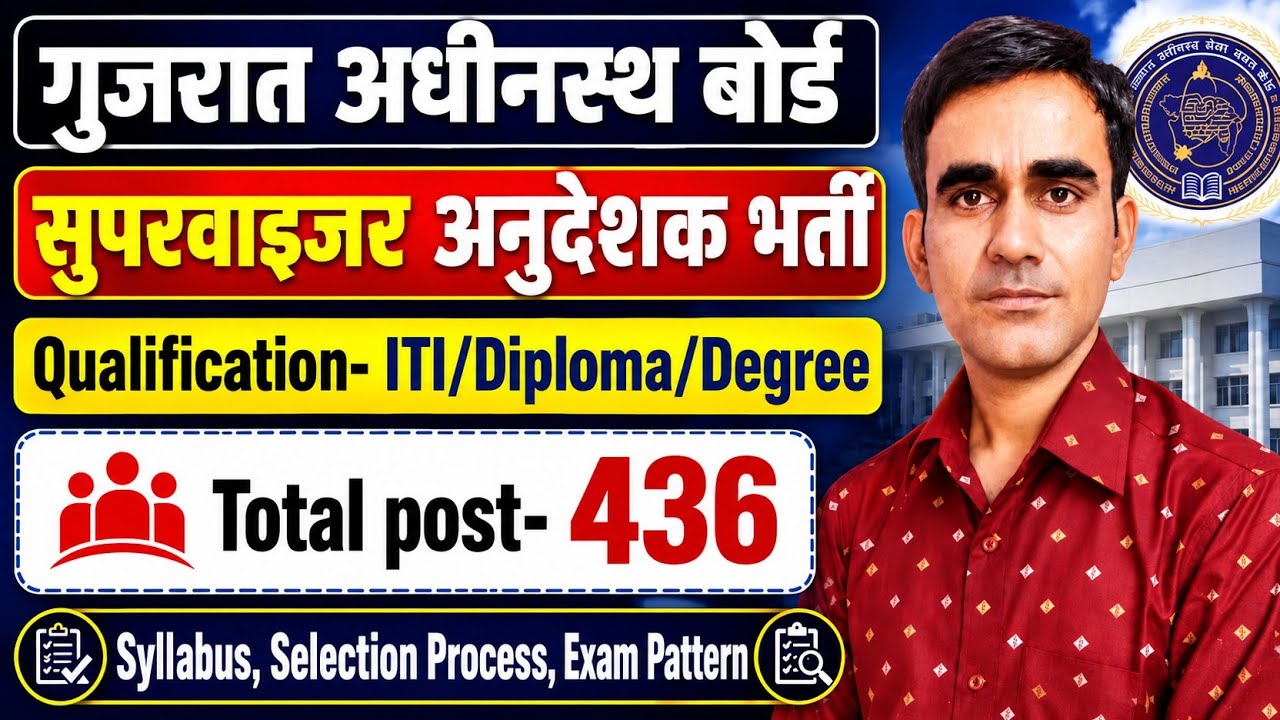 Gujarat ITI Instructor recruitment 2026|| GSSSB Supervisor instructor recruitment 2026