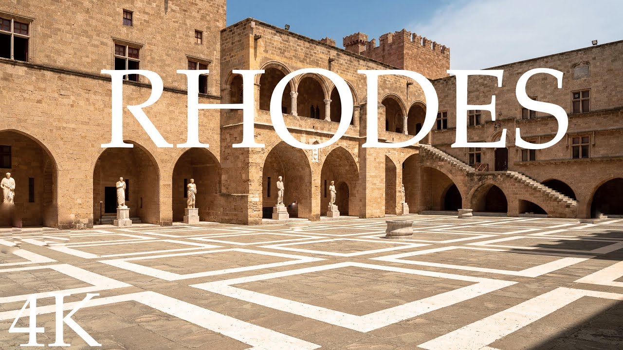 Midday City Walk in Rhodes in April (4K 60p with Binaural Sound)