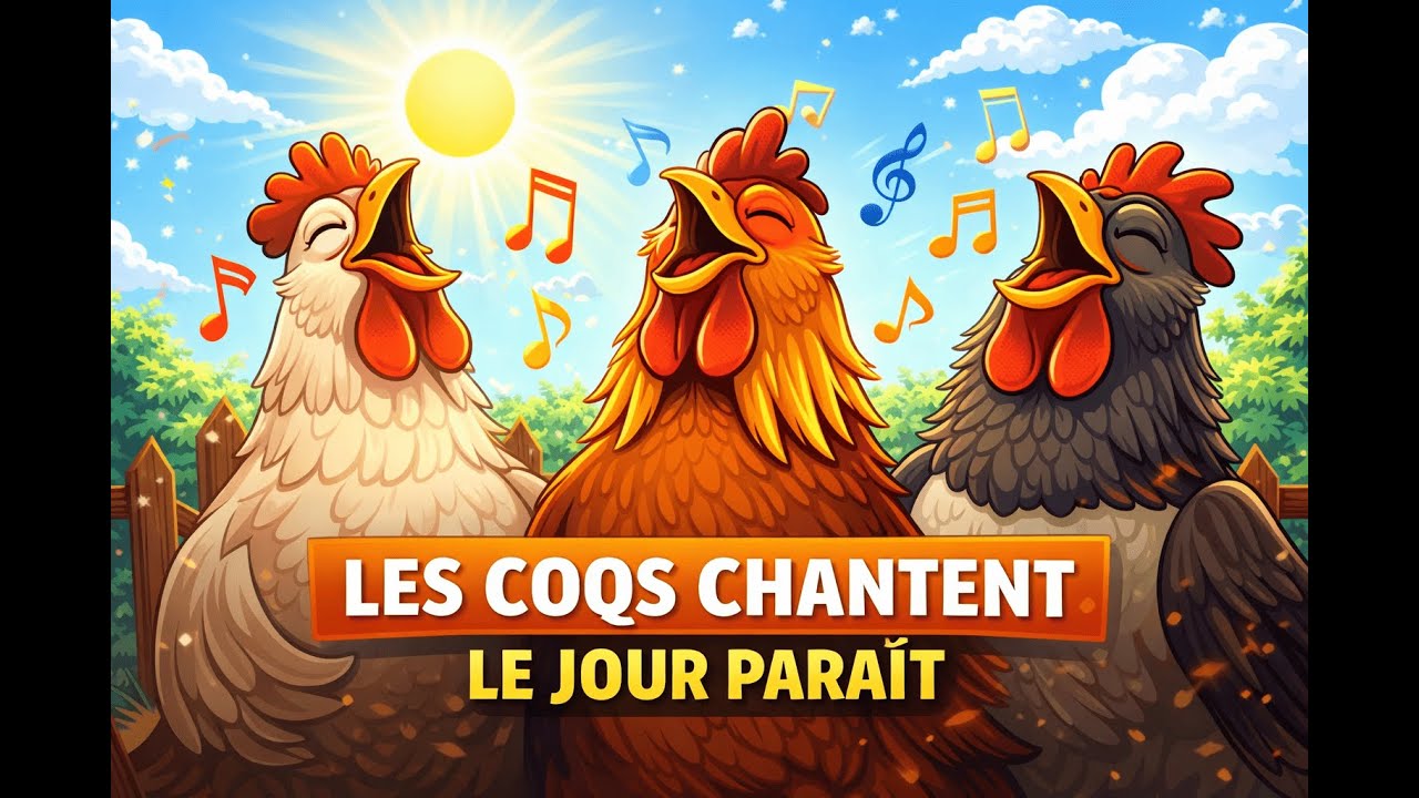 Les coqs chantent, le parait. Chanson comptine africaine. REMIX