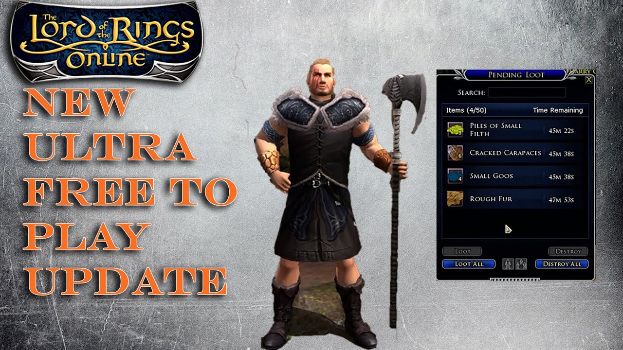 New LOTRO Free To Play and Loot Bag