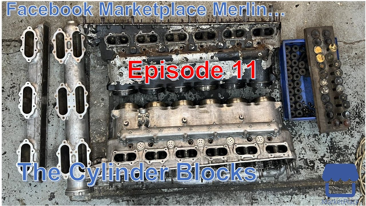 Halifax W7715 Merlin Engine EP11. Cylinder Block Restoration.