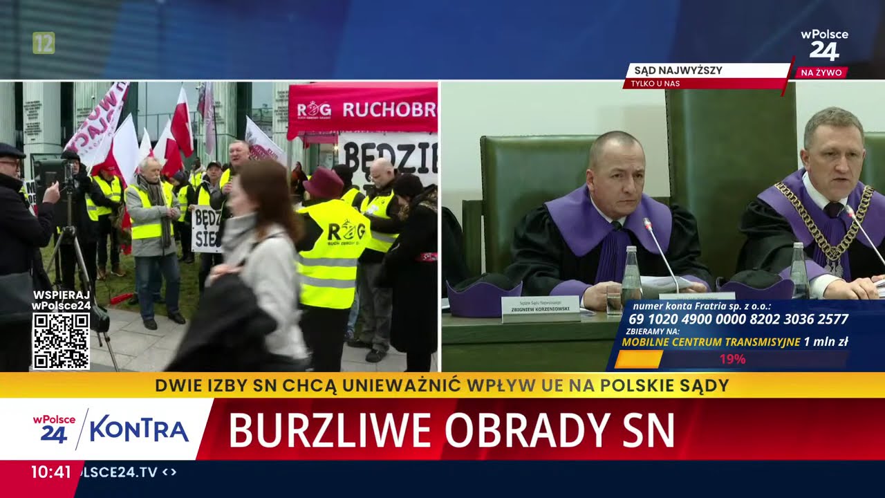 Skandaliczne zakł&oacute;canie Obrad Sądu Najwyższego! Zwolennicy Żurka i Tuska wkroczyli do akcji!