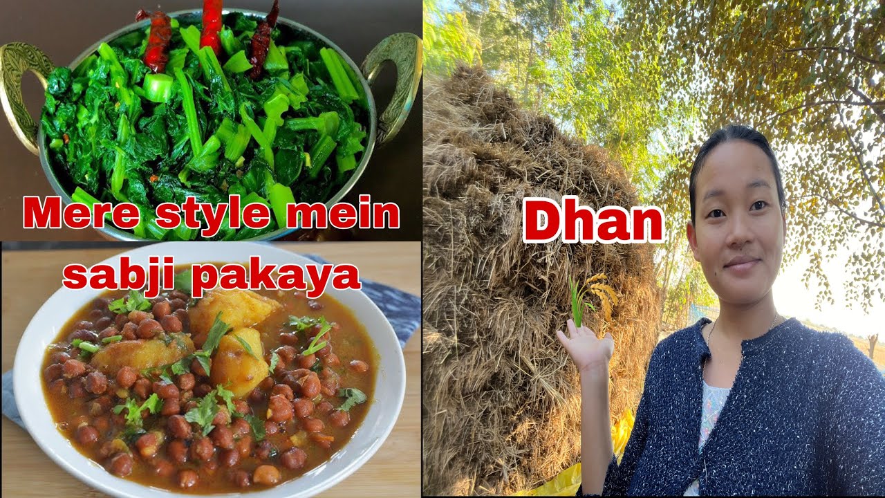 Aloo Chane ki Sabji||Aur Sarso ka Saag bhaji Kiya||Mere style me Pakaya Aajh Toh village daily vlog 