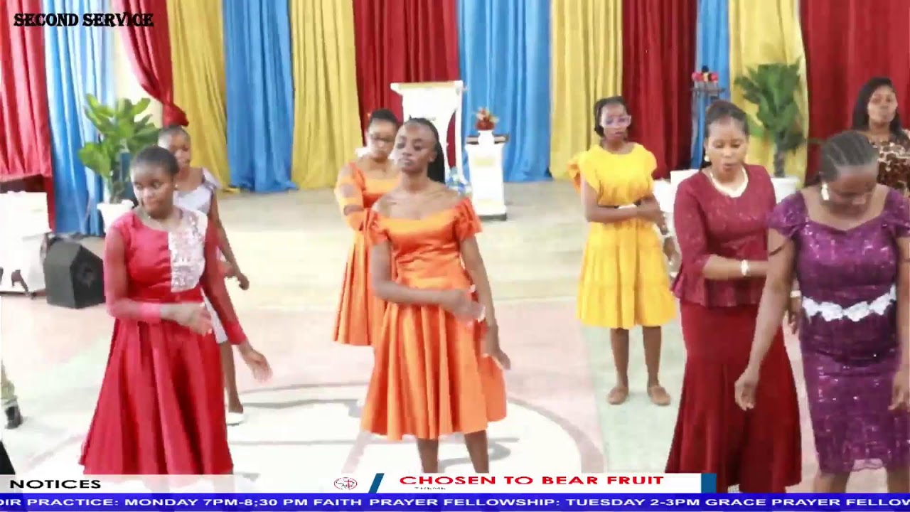 TUMAINI CHOIR MINISTERING DURING THE SECOND WORSHIP SERVICE