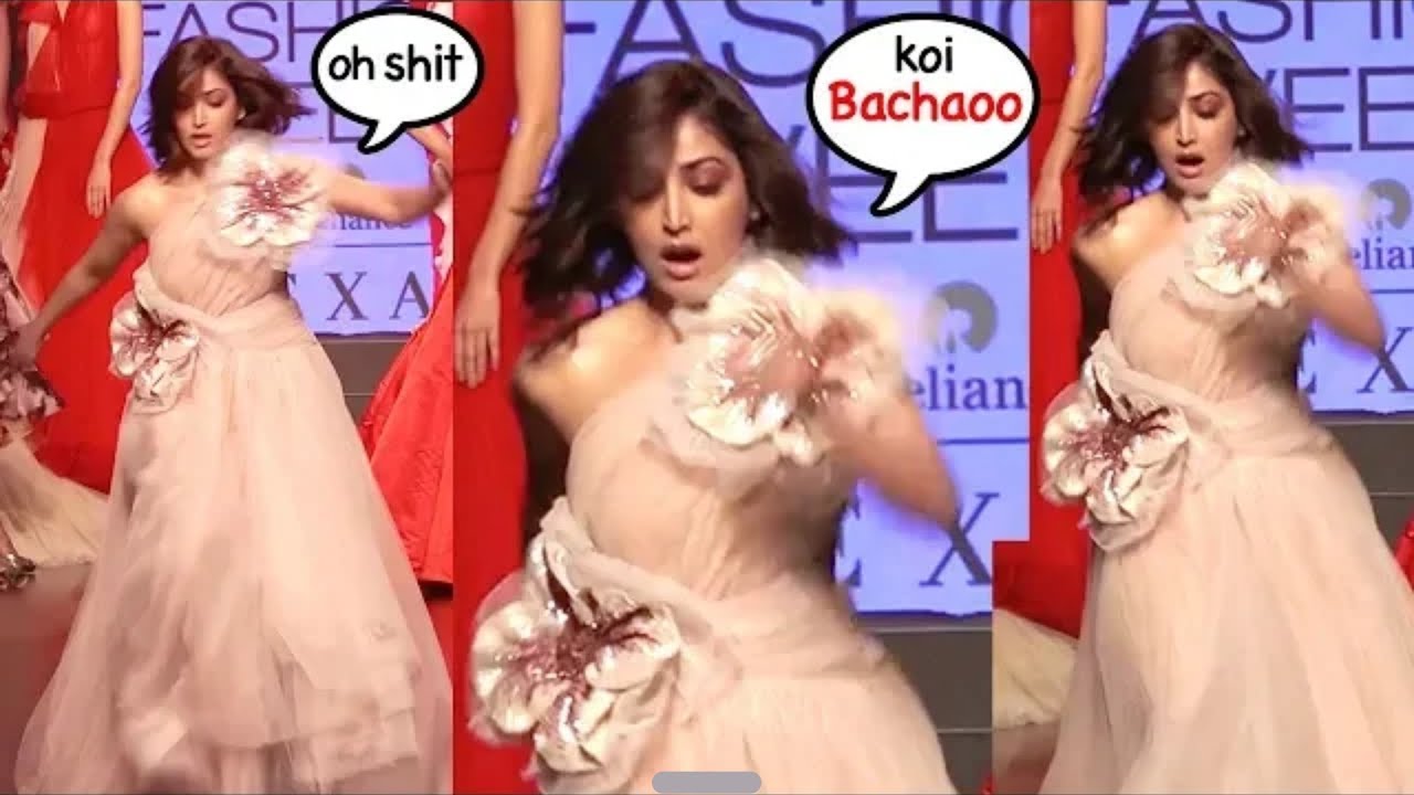 Yami Gautam accidently FALLS On Stage At LakmeFashionWeek 2019 (oops moment)