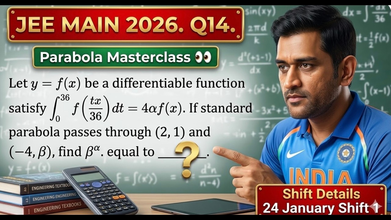 Let a differentiable function f satisfy the equation ∫₀³⁶ f(tx/36) dt = 4α f(x) || JEE Main 2026