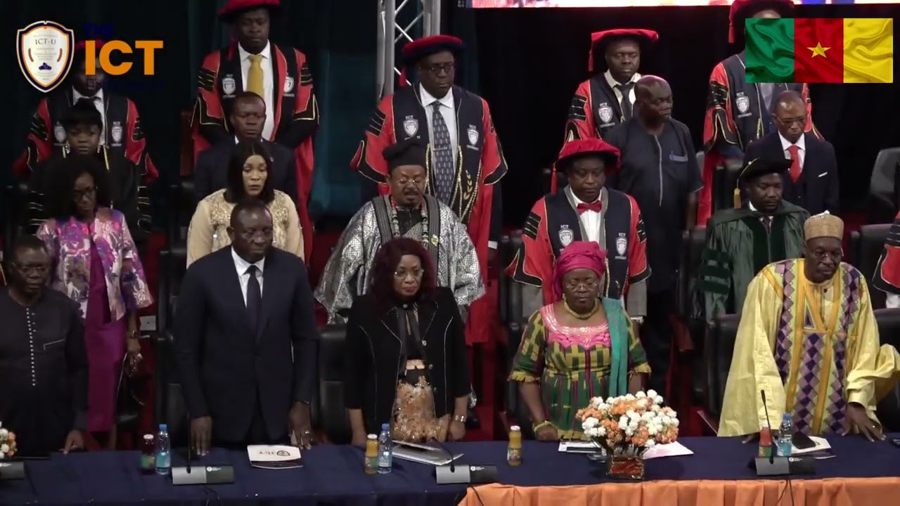 Cameroon National Anthem at Palais De Congres Yaounde by JOEL SAX | ICT U 7th Commencement Ceremony
