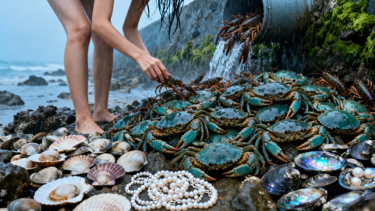 Xiao Zhang's Seafood Bucket Is Overflowing With Lobster, Crab, And Tons Of White Eggs.