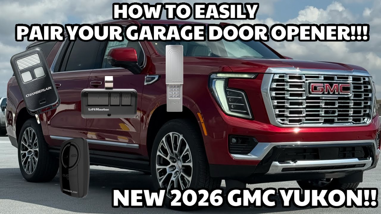 HOW TO PAIR GARAGE DOOR OPENER TO NEW 2026/2025 GMC YUKON/XL!! EASY HOMELINK!!